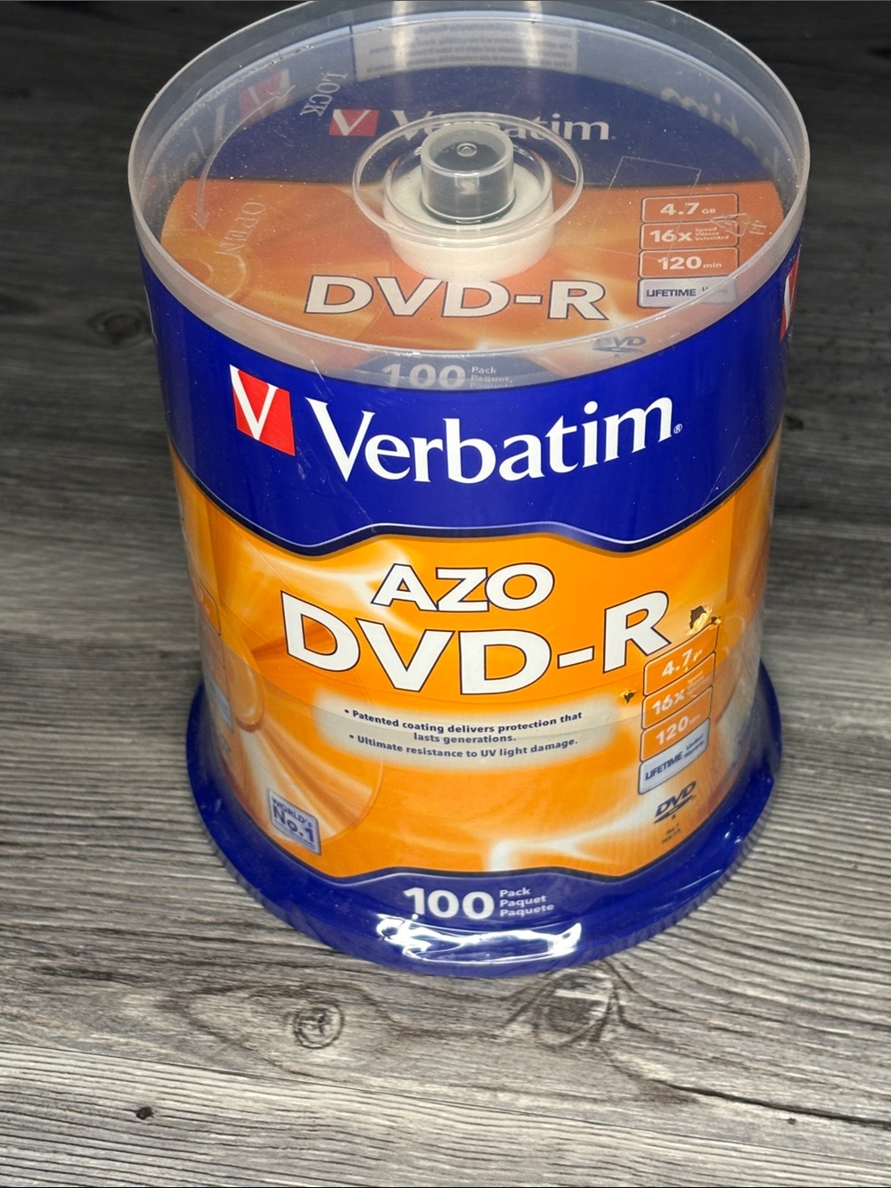 Verbatim AZO DVD-R 100-Pack - Orange and Blue